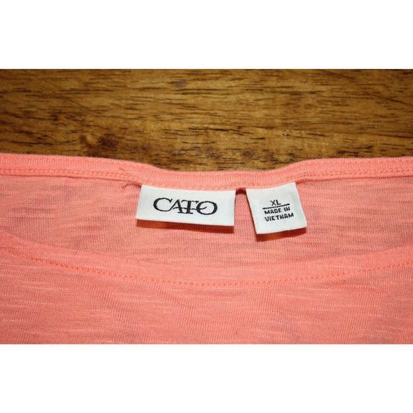 CATO Women XL Peach Off the Shoulder Short Sleeve Stretchy Bottom Blouse - Picture 6 of 12